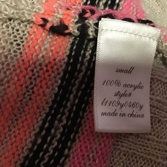 Francesca’s collections tan n neon tribal cardigan - Picture 3 of 9